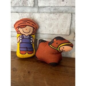 Melissa and Doug Take Along Farm Playset Replacement Characters Farmer Boy Horse